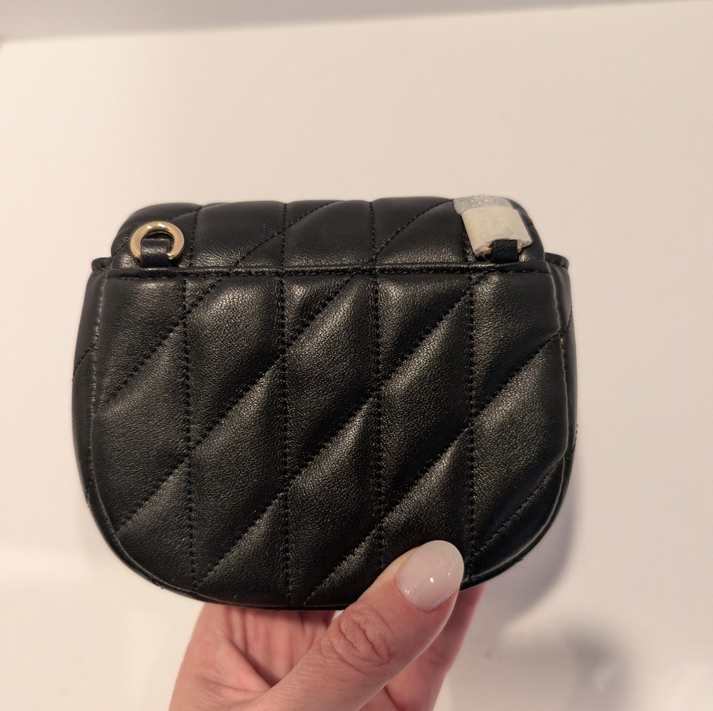 NWT Small Coach Black Quilted Turnlock Card Case - New From Coach Outlet Tags - Picture 4 of 5